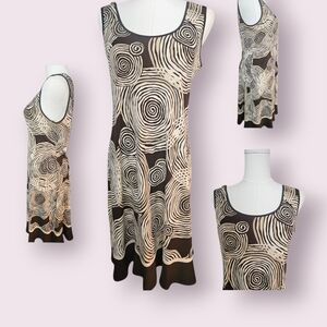 Swirl Pattern Sleeveless Midi Dress